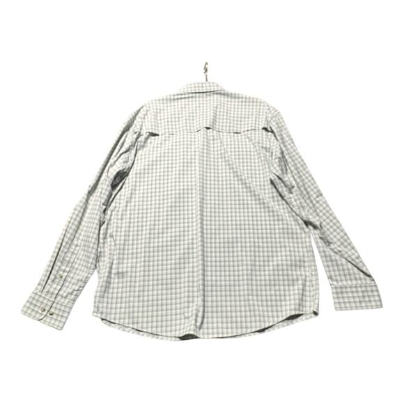 PONCHO MENS XL Checkered Casual Button-Down Shirt MAGNETIC POCKETS UTILITY SPORT - Picture 10 of 12